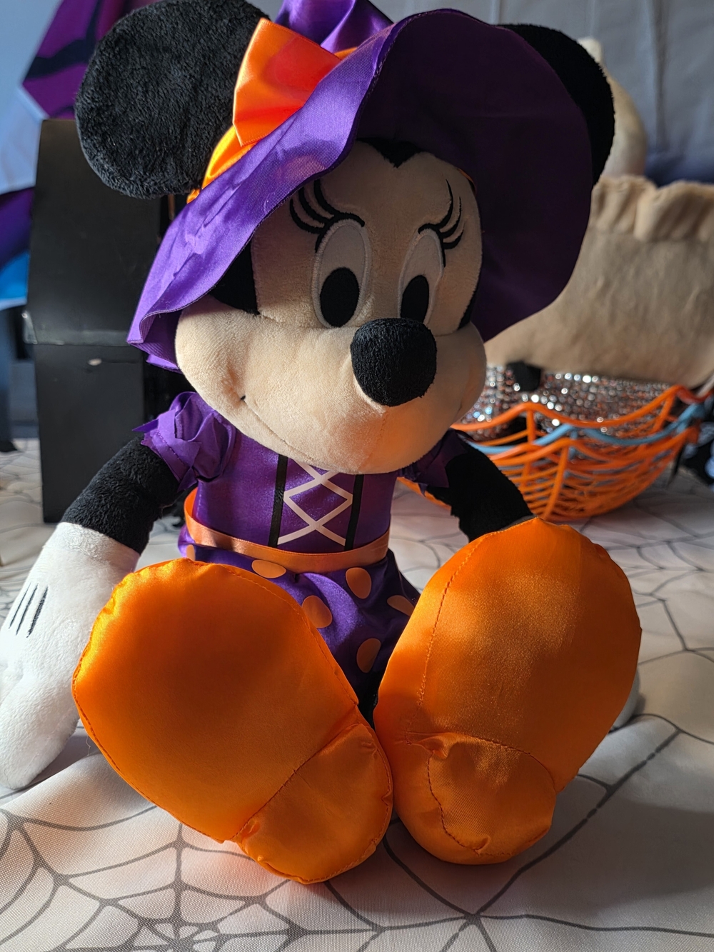 Hallloween Purple and Orange Minnie Mouse Kids Plushy